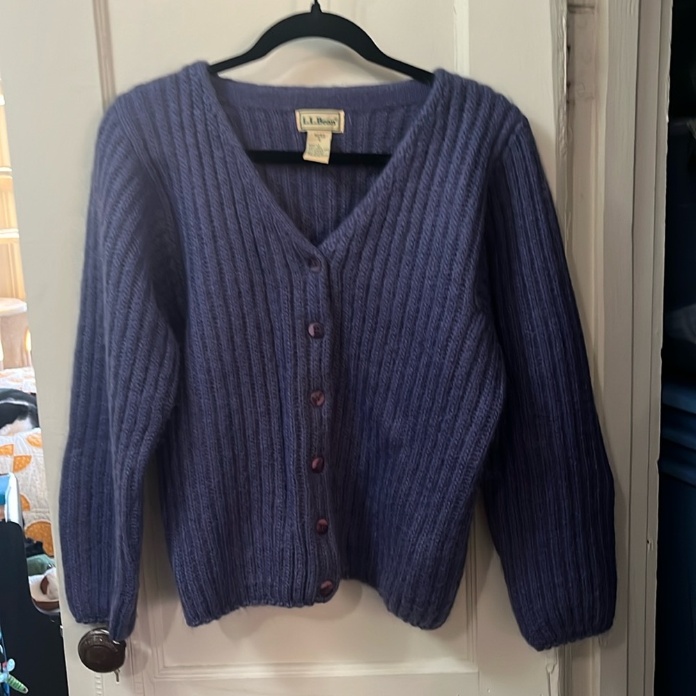 L.L. Bean Purple Cardigan Sweater